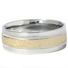 Pompeii3 Mens 950 Platinum & 18K Gold Hammered Wedding Band Ring - 3 of 4