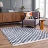 Hauteloom Kieu Black & White Checkered Shag Rug - 2 of 4