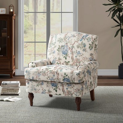 Dani comfy Livingroom Armchair with Solid Wood Legs  | KARAT HOME