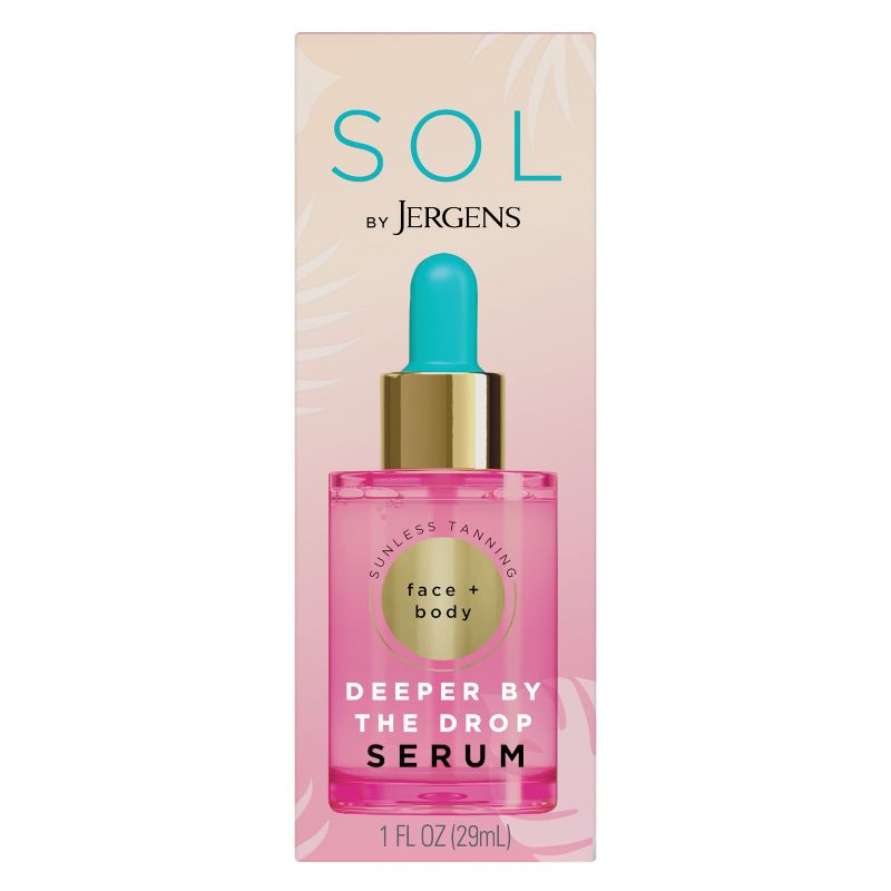 SOL by Jergens Deeper By The Drop Face and Body Serum, Self Tanning Drops, Add To Lotions Medium - 1 fl oz, 1 of 12