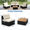 Costway 5 Piece Outdoor Furniture Set with Seat & Back Cushions Acacia Wood Tabletop - 3 of 4