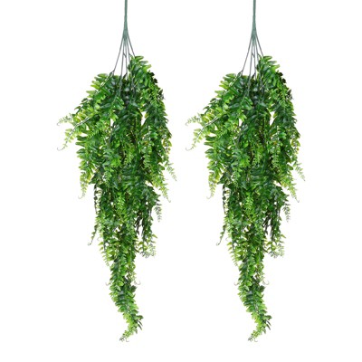 Unique Bargains Plastic Artificial Hanging Plants Fake Ferns Hanging Vines for Home
