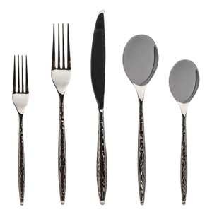 Godinger Silver 20pc Avelino Graphite Stainless Steel Flatware Set: 18/10 Steel, Dishwasher-Safe, Service for 4 - 1 of 2