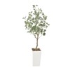 5FT Artificial Eucalyptus Tree in Pot, Tall Faux Eucalyptus Tree with White Tall Planter, Floor Plant Fake Plants Potted Indoor - 2 of 4