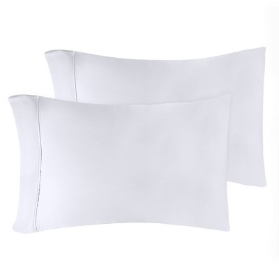 Premium Cotton 400 Thread Count Solid Pillowcase Set of 2 by Blue Nile Mills