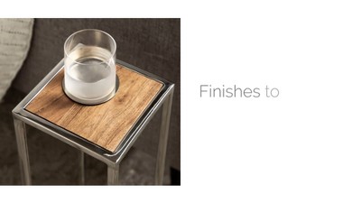 Jaspur Silver Metal and Glass Square End Table