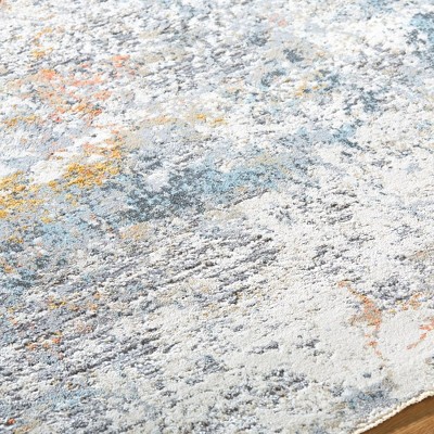 Jaelyn Gray and Ivory Synthetic Fur Rectangular Area Rug 2'7" x 4'