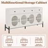 62" Sideboard Buffet Cabinet with Adjustable Shelve,Large Storage Cabinet with 4  Doors & 3 Drawersfor Dining Room, Living Room, Kitchen, Coffee Bar - 4 of 4