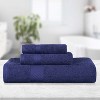 Modern Solid Classic Luxury Cotton 3 Piece Bath, Face, and Hand Towel Set by Blue Nile Mills - 2 of 4