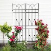 Rustproof Metal Garden Trellis 71" x 17.7" Climbing Plant Support Frame for Outdoor Vines Roses Peas Cucumber Flower Wall Panel -The Pop Home - 3 of 4
