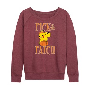 Women's - Pokémon - Pick Of The Patch Lightweight French Terry Wide Neck Long Sleeve Shirt - 1 of 4