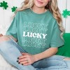 Simply Sage Market Women's Lucky Stacked Short Sleeve Garment Dyed Tee - 2 of 4