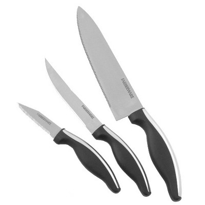 Farberware Soft Grip 3 Piece Knife Set with Parer, Utility, and Chef's
