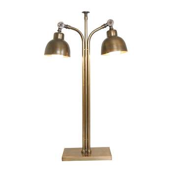 29"x16" Stainless Steel Desk Lamp with Dual Shades - Olivia & May