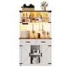 Baker's Rack with Microwave Shelf, Built-in LED Lighting , Storage Cabinet for Kitchen - 4 of 4