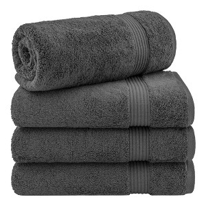 American Soft Linen Turkish Premium Quality 100% Cotton Turkish 4 Piece Bath Towel Set, Soft Absorbent Quick Dry Bath Towels for Bathroom - 1 of 4