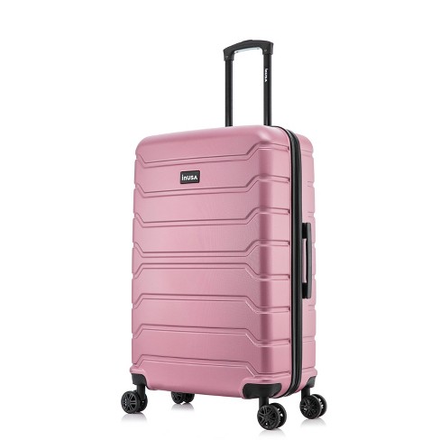 Inusa Trend Lightweight Hardside Medium Checked Spinner Suitcase - Rose  Gold : Target