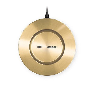 Ember Charging Coaster 2 Gold: Plastic & Stainless Steel, Spot Clean, 4.4" Gold Coaster, Ember Charger