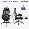Ergonomic Office Chair with Adjustable Lumbar Support & Footrest, High-Back Mesh Computer Chair, 400LB Capacity for Home, Office, and Gaming - 3 of 4