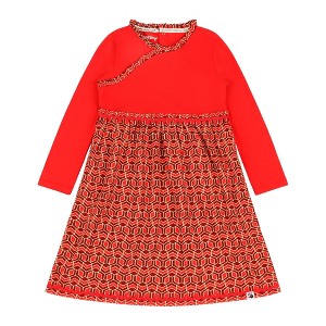 Mixed Up Clothing Girls Long Sleeve Ruffle Trim Dress - 1 of 4