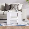 vidaXL Coffee Table White Engineered wood Medium Coffee Table Square - White - 4 of 4