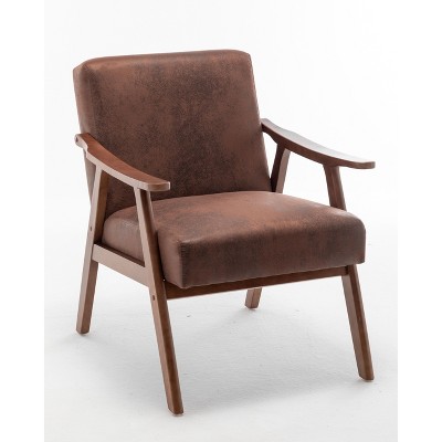 NicBex Microfiber Accent Chair,Upholstered Living Room Chairs with Mid-Height Backrest,Mid-Century Armchair,Accent Chairs for Living Room