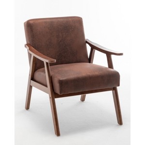 NicBex Microfiber Accent Chair,Upholstered Living Room Chairs with Mid-Height Backrest,Mid-Century Armchair,Accent Chairs for Living Room - 1 of 4