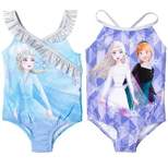 Disney Frozen Elsa Princess Anna Girls 2 Pack One Piece Bathing Suits Toddler