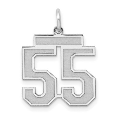 Black Bow Jewelry Sterling Silver, Jersey Collection, Medium Number 55 Pendant