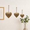 Royal Hampton Decorative Metal Heart Wall Decor Set of 3, Antique Gold Iron with Jute Hanging Rope, 12, 9.5, 7 Inches - 3 of 4