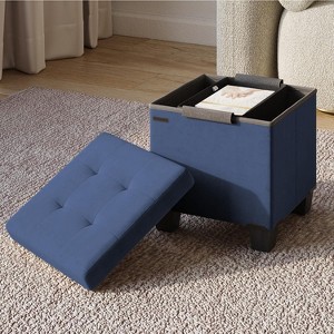 StorageBud Storage Ottoman for Bedroom End of Bed, Velvet Storage Bench, Large Storage Ottoman Bench, Entryway Bench with Storage - 1 of 4