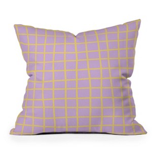 Maria Creative Windowpane Outdoor Throw Pillow Lavender/Lemon - Deny Designs - 1 of 3