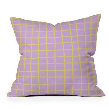 Maria Creative Windowpane Outdoor Throw Pillow Lavender/Lemon - Deny Designs