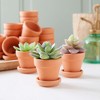 Juvale 16-Pack Terra Cotta Mini Pots with Saucers and Drainage Hole, Paintable Pottery for Succulents, Plants, Flowers, Cactus, Nursery, and Decor, 2" - 3 of 4