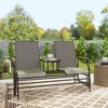 Outsunny Outdoor 2-Person Glider Bench with Table, Outside Breathable Mesh Swing Chair for Patio, Garden, Backyard, Porch - 2 of 4