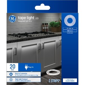 GE Cool White 20' Plug-In Tape Light - 1 of 4