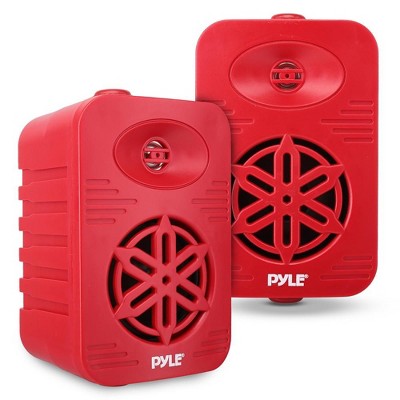 Pyle 4” 2-Way Indoor/Outdoor Speaker System with 1/2” Tweeter - Red (PDWR45RD)