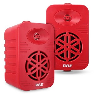 Pyle 4” 2-Way Indoor/Outdoor Speaker System with 1/2” Tweeter - Red (PDWR45RD) - 1 of 4