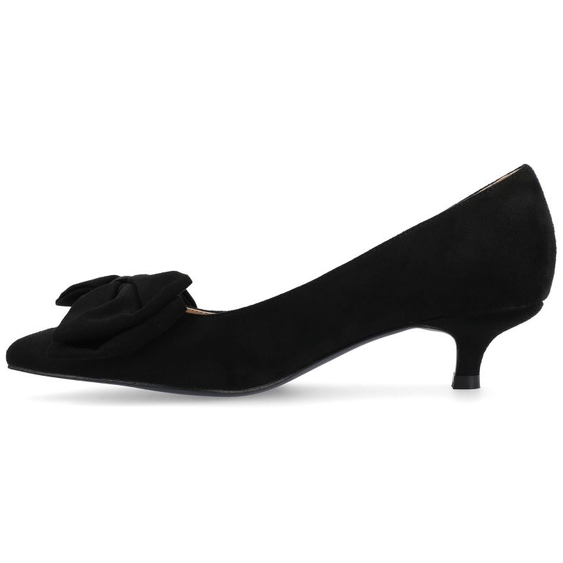 Journee Collection Womens Medium and Wide Width Orana Pointed Toe Kitten Heel Pumps, 3 of 11