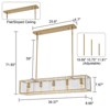 LLHZSY Glam Clear Ice Glass Chandelier, 39 2/5" Wide 5-Light Fixture for Dining Room Kitchen Island-Gold - 3 of 4