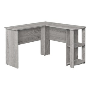 Monarch Specialties Computer Desk Home Office Corner Storage Shelves 48InchL L Shape Work Laptop Laminate Grey Contemporary Modern - 1 of 4