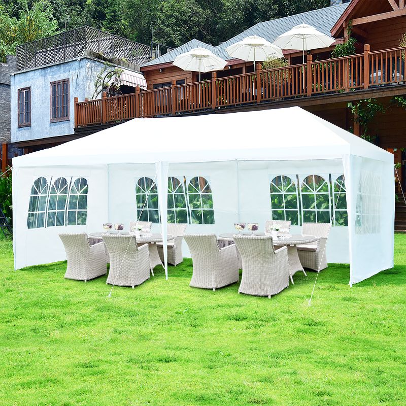 Costway 10'x20' Canopy Tent Heavy Duty Wedding Party Tent 6 Sidewalls W/Carry Bag, 1 of 11