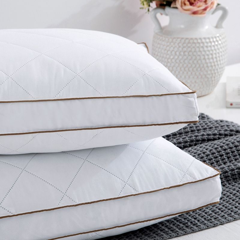 Peace Nest Quilted Feather Down Bed Pillow Set of 2, 3 of 7