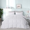 Peace Nest Medium Weight Down Alternative Comforter Duvet Insert, White/Clover, Full/Queen - 2 of 4