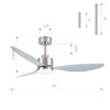Airsurfer 52" Ceiling Fan with LED Light and Remote,3-Blade Modern Ceiling Fan with Reversible DC Motor, Color-Changing Light, Memory Function - 3 of 4