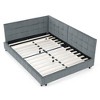 Lyngins Mid-Century Full Daybed Frame, Velvet Upholstered Sofa Bed Frame, Sturdy Eucalyptus Wood, Beds with Headboards, for Bedroom & Living Room - 4 of 4