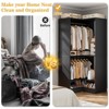 Aheaplus Corner Closet Organizer with 2 Hanging Rods, Wardrobe System with Shoe Shelf - 4 of 4