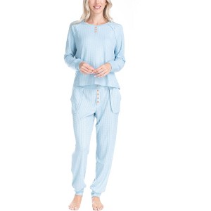 Ocean Pacific Women's Waffle Knit Pajama Set - 1 of 4