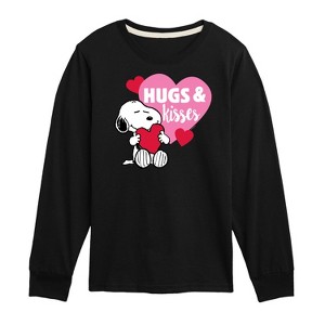 Boys' - Peanuts - Snoopy Hugs And Kisses Long Sleeve Graphic T-Shirt - 1 of 4