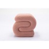 Cesicia S-shape Teddy Fabric Ottoman, Makeup Stool Footstool, 16.93" D × 19.69" W × 16.34" H - 2 of 4